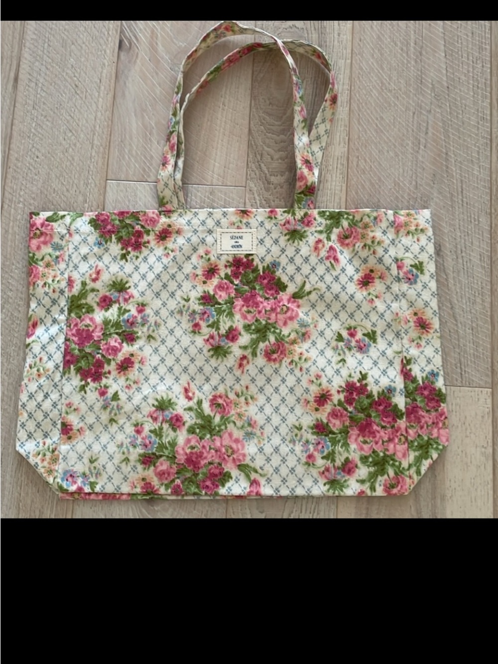 Sezane Cotton Floral Tote Bag